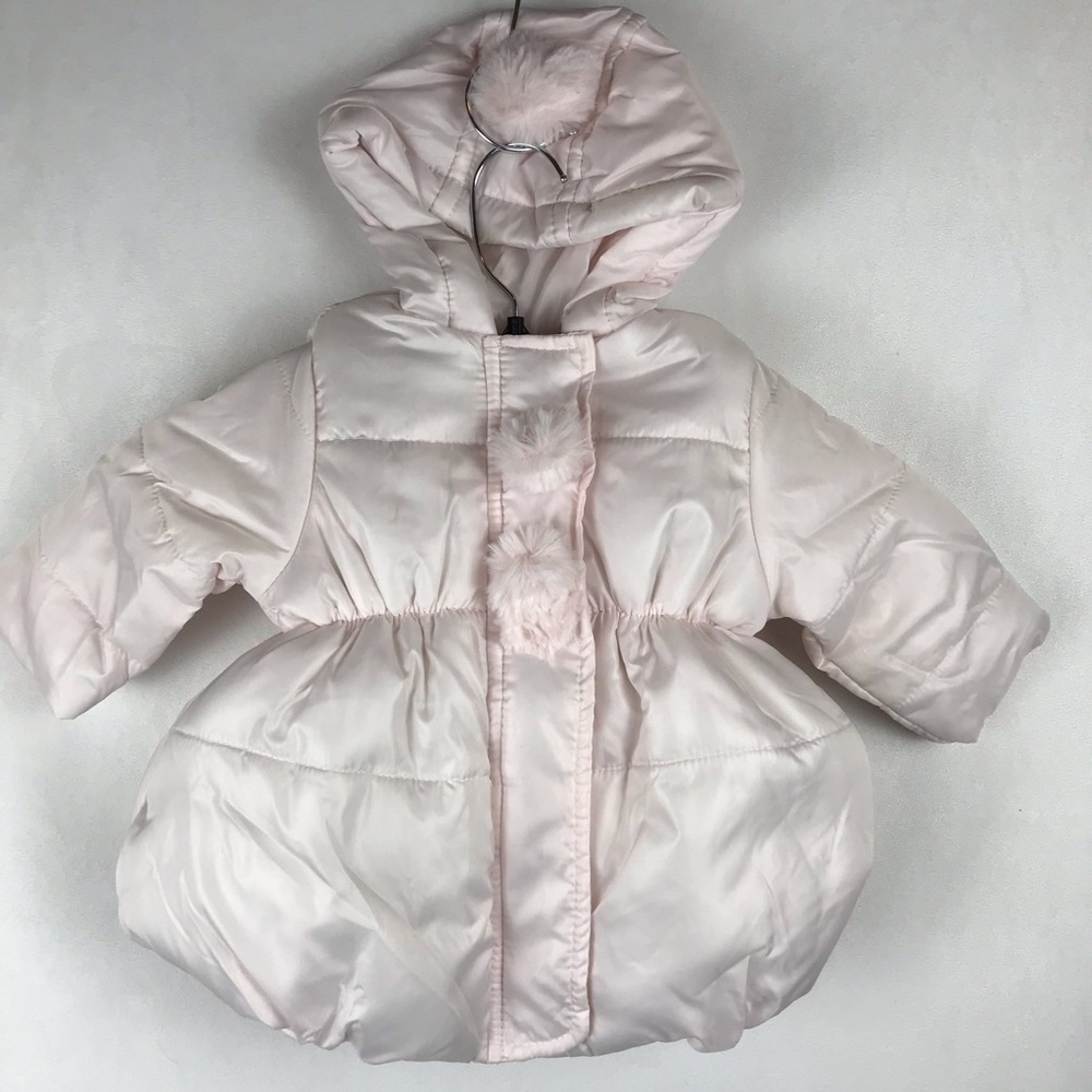 First Impressions Pale Pink Pom Pom Hooded Jacket